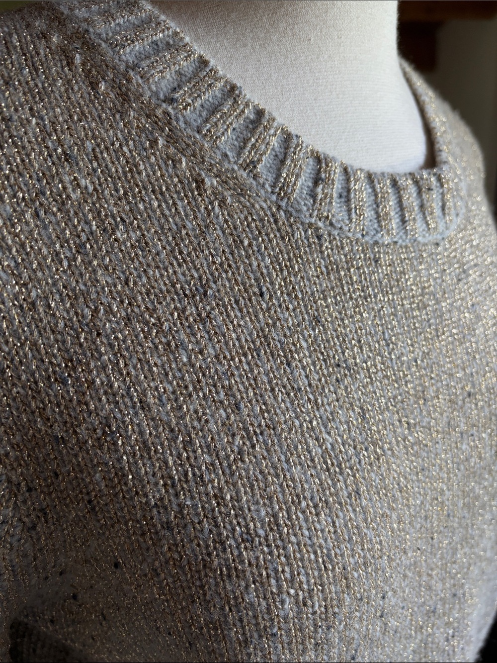J. Crew Metallic Gold Knit Sweater